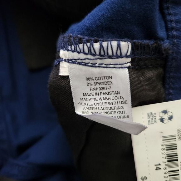 St. John's Bay Navy Rhinestone Embellished Girlfriend Chino Mid-Rise Pants 14 - Picture 9 of 9